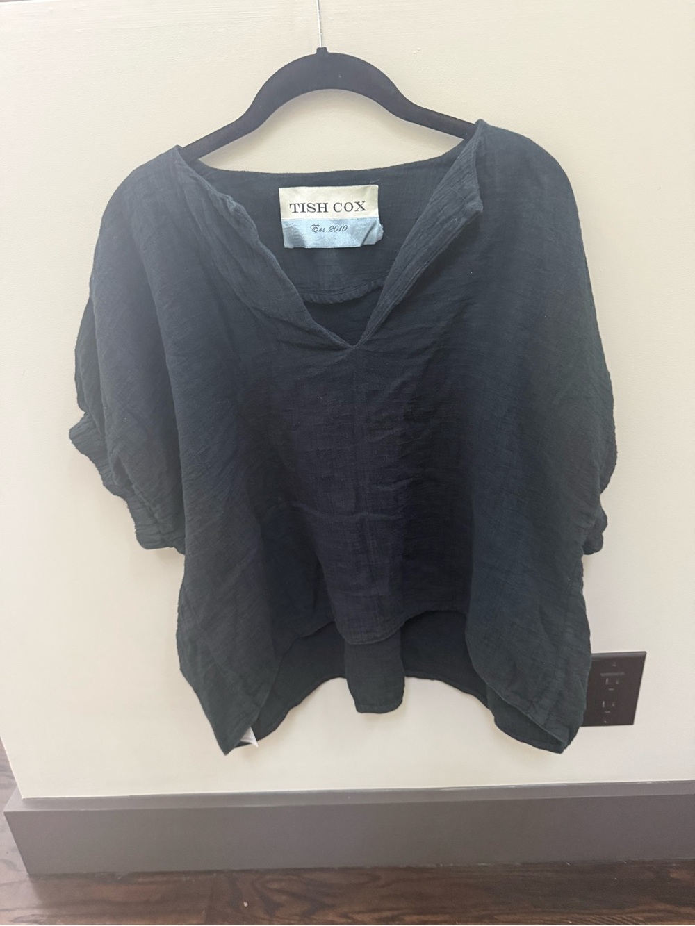 Tish Cox Black Lightweight V-Neck Tunic Top